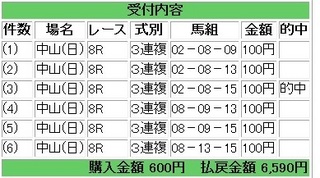 2011年6月19日中山8R6590円3連複.jpg