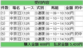 2013年6月30日中京12R5420円3連複.jpg
